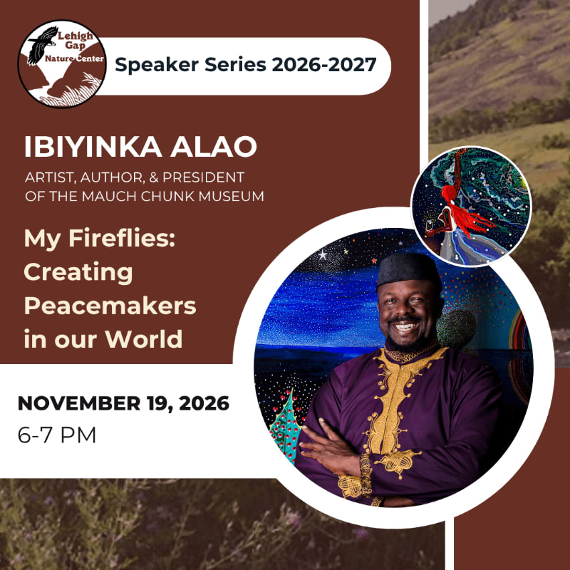 An event flyer for speaker Ibiyinka Alao features a portrait of the man in the foreground against a brown background with text and a landscape image.
