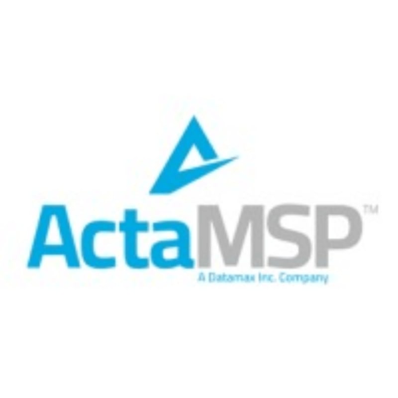 The ActaMSP logo, featuring a blue stylized triangle and text, is centered against a plain white background.