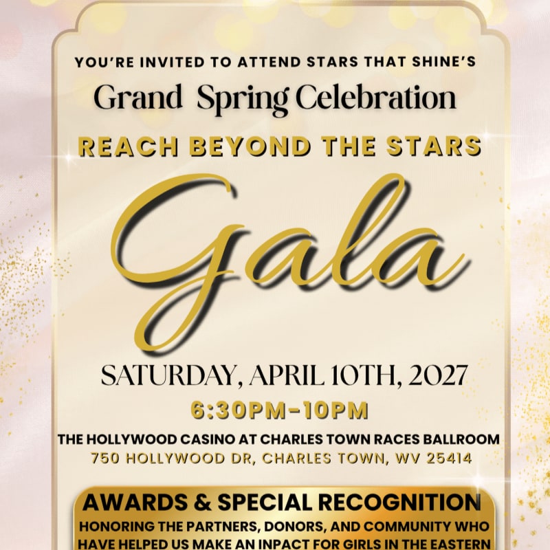 An invitation for a "Grand Spring Celebration Gala" is centered in the foreground against a shimmering, gold-toned bokeh background.