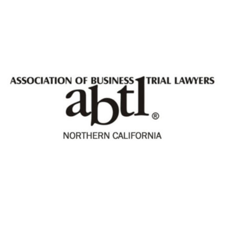 Black text reading "ASSOCIATION OF BUSINESS TRIAL LAWYERS abtl NORTHERN CALIFORNIA" is centered on a plain white background.