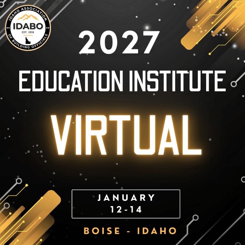 White and glowing gold text announcing a 2027 Virtual Education Institute sits atop a dark background accented with gold circuit-like patterns and a professional logo.