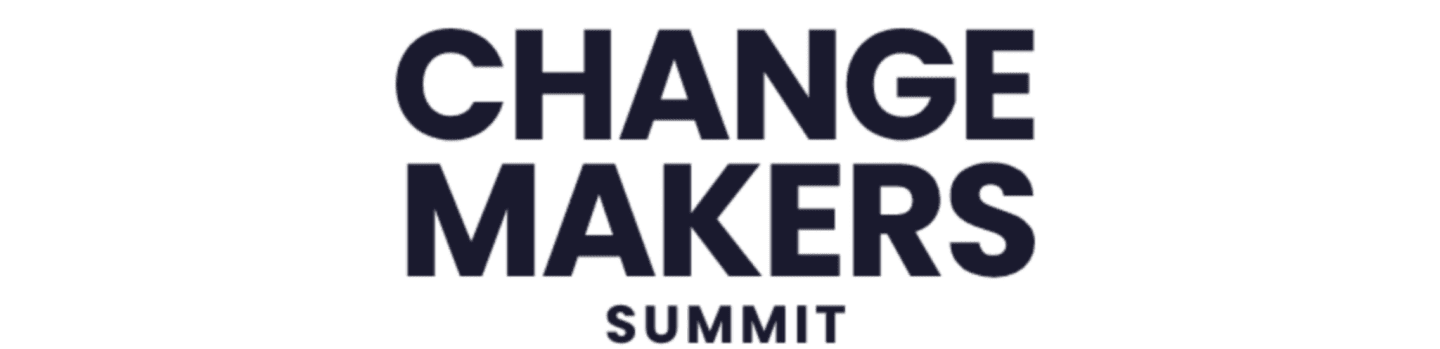 Dark blue text reading "CHANGE MAKERS SUMMIT" is centered on a white background.