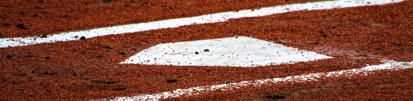 a baseball field with a white line on it