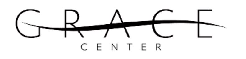The foreground features the word "GRACE" in a stylized font with a horizontal line cutting through it, while the background is a plain white space.