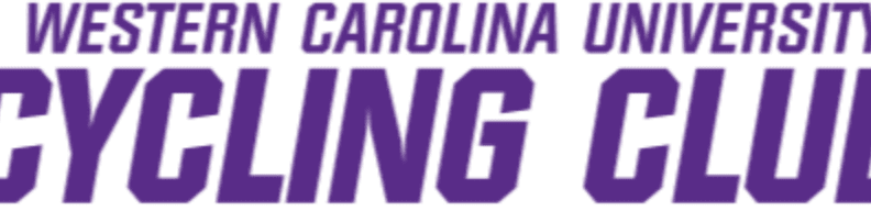 A fierce purple and gold wildcat head logo is displayed above the text "WESTERN CAROLINA UNIVERSITY CYCLING CLUB" on a white background.