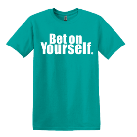 Teal T-Shirt with White Design - XL item