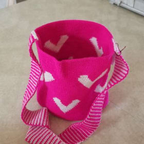 Pink Bag with White Stripes by Lancheros item