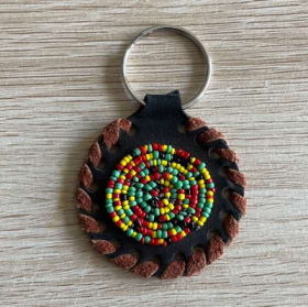 Beaded Leather Keychain item