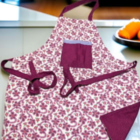 Purple Floral w Pocket Apron item