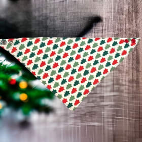 Dog Bandana Pine Trees w Snaps item
