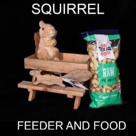 Squirrel Feeder and Food with Novelty Pan Holder item