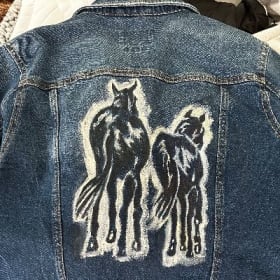 Handpainted Custom Jean Jacket (Women's Medium) item