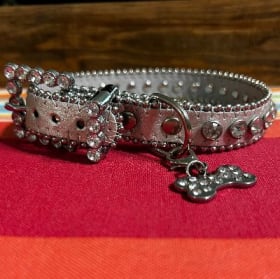 Extra Small Super Bling dog collar (silver) item