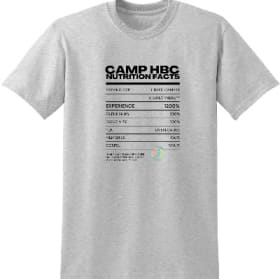 Camp HBC Nutrition Facts T-Shirt item