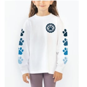 Long Sleeve Paw T-Shirt (White) - Youth item