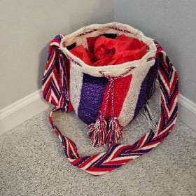 Beigge, Purple & Red w/ draw string by Lancheros item