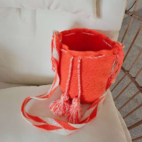 Orange Bag w/draw string by Lancheros item