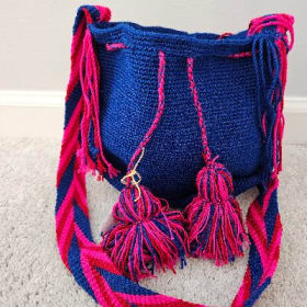 Navyblue and Pink Bag w/ tassels by Lancheros item