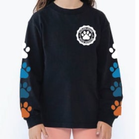 Long Sleeve Paw T-Shirt (Black) - XL, Youth item