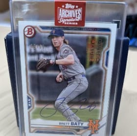 A signed Brett Baty baseball card - Mets - ($100 Value) item