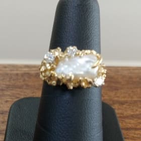 1. One-of-a-Kind Pearl and Diamond Ring item