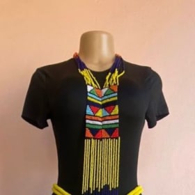 Yellow African Beaded Necklace item