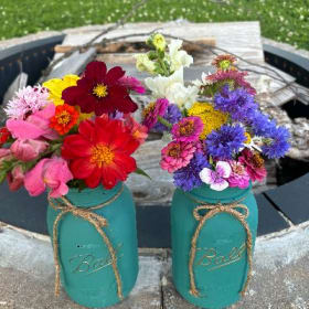 Mason Jar Of Flowers item