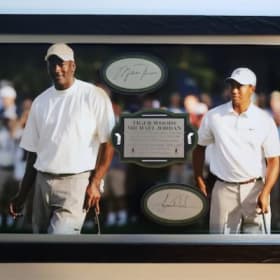 Michael Jordan & Tiger Woods Golfing 3D Collage Framed Photo item