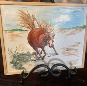 Oil Painting of Bucking Big Mack by Gayle Barber item