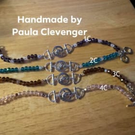 Handmade Horse Head Buckle Bracelet - 1C Purple and White item