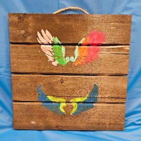 Wood Wall-Hanging With Angel Wings item