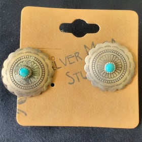 Handmade Sterling Silver & Turquoise Stud Earrings item