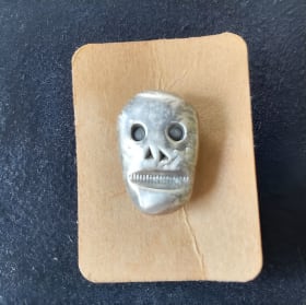 Handmade Skull Fine Silver Pin item