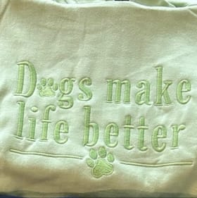 Embroidered Dogs Make Life Better Green Hoodie - XL item