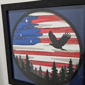 Handmade shadow box picture (patriotic) item