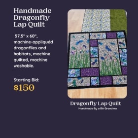 Enchanting Dragonfly Delight: Handmade Lap Quilt item