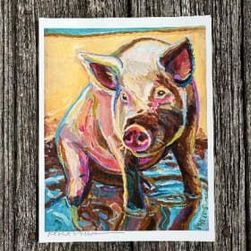 Robert Phelps Signed Pig Print item