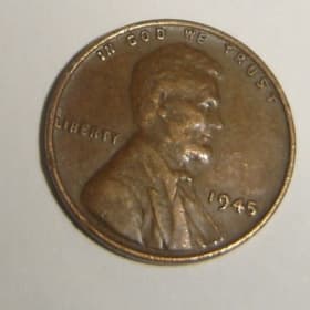 1945 no mint mark Lincoln wheat penny item