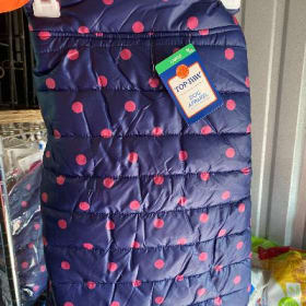 Pink Polka Dot Puffer Jacket (Size: Small) item