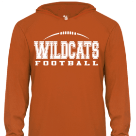 White on Orange Football Dry Fit Long Sleeve Hoodie item
