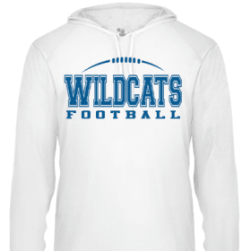Blue on White Football Dry Fit Long Sleeve Hoodie item