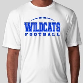 Blue on White Wildcats Football Dry Fit Unisex T-Shirt item