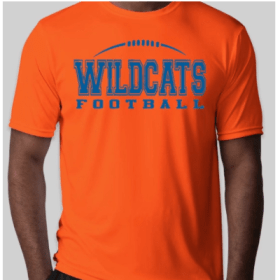 Blue on Orange Wildcats Football Dry Fit Unisex T-Shirt item
