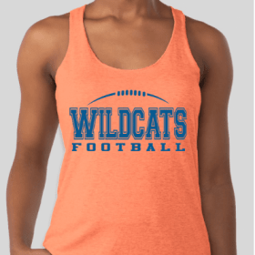 Blue on Orange Football Light Cotton Women's Tank Top item
