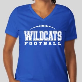White on Blue Football Light Cotton Women's V-Neck T-Shirt item