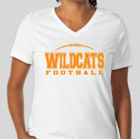 Orange on White Football Light Cotton Women's V-Neck T-Shirt item