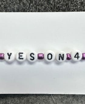 Purple Yes on 4 Bracelet item