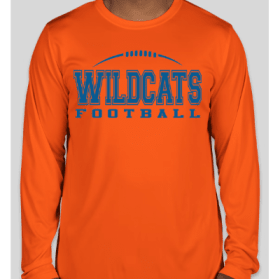 Blue on Orange Football Dry Fit Long Sleeve T-Shirt item