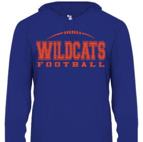 Orange on Blue Football Dry Fit Long Sleeve Hoodie item