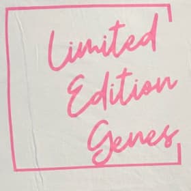 LARGE Adult-Unisex-Short Sleeve - White Tee, Pink Logo item